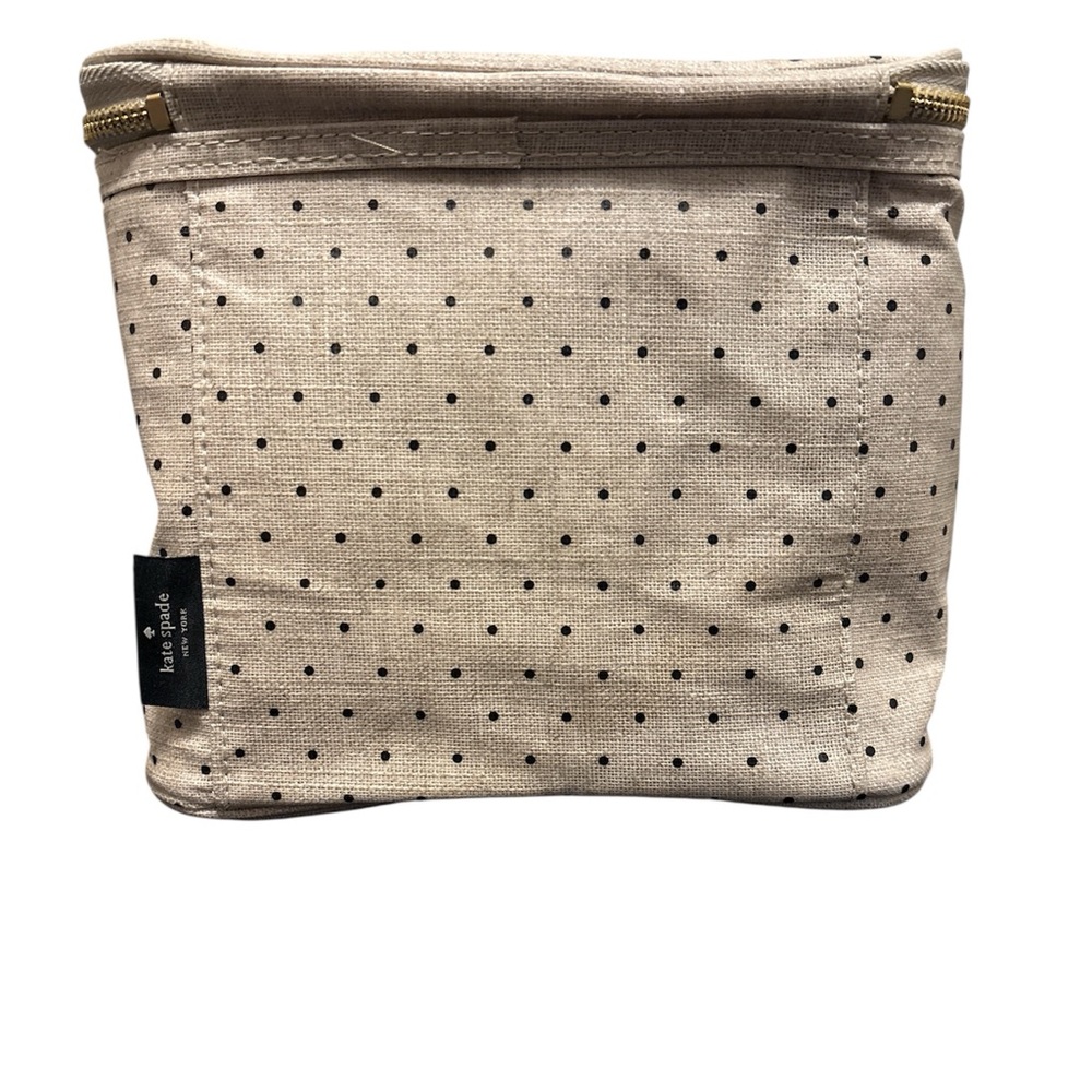 kate spade Cream Canvas Lunch Bag with Black Polka Dots - Picture 3 of 3